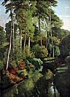 The Little Deer Paintings - Waldbach with deer by Gustave Courbet